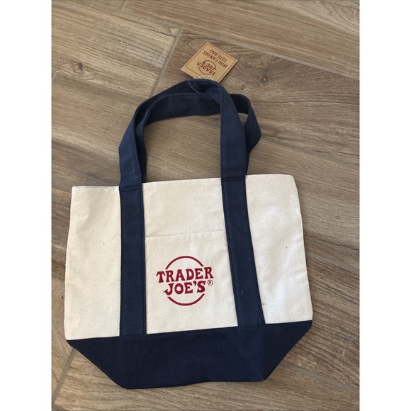 trader joes Handbags - New With Tags Trader Joes Mini Tote Blue